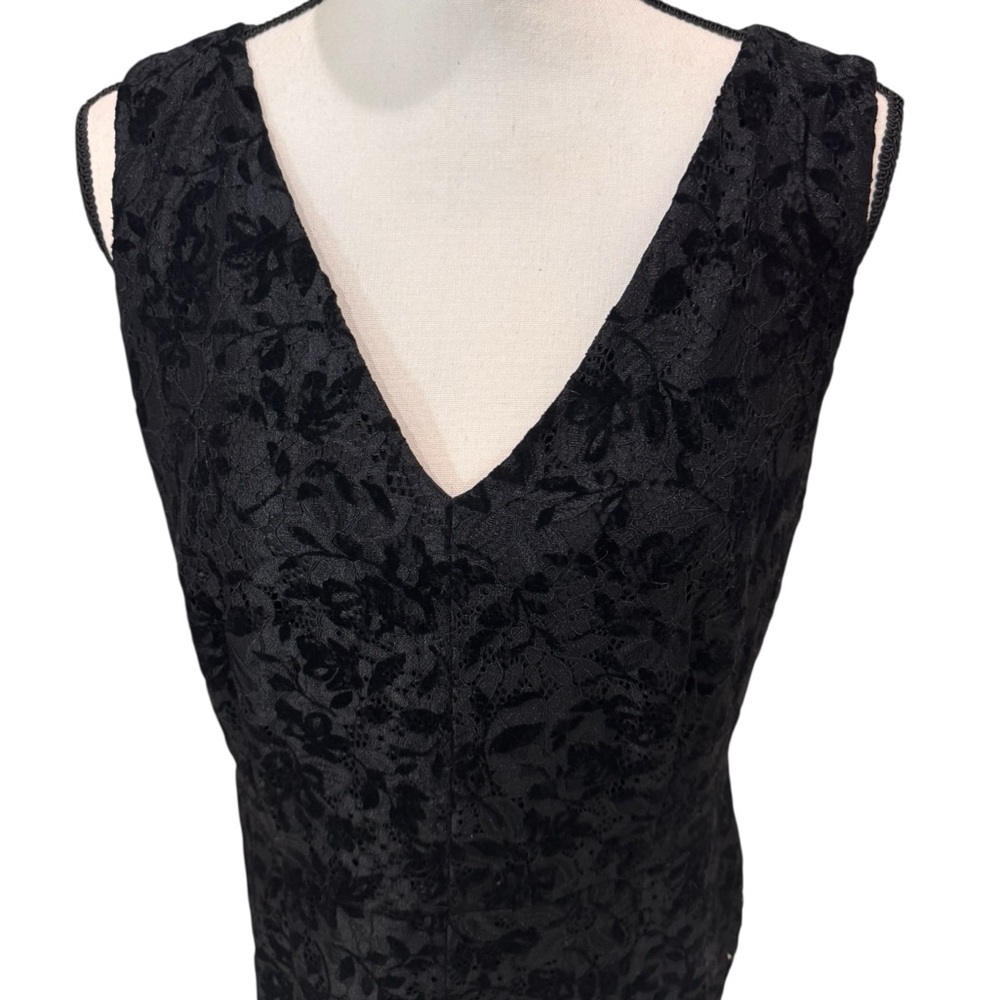 Lauren Black Lace Velvet Dress 12 - Picture 6 of 11